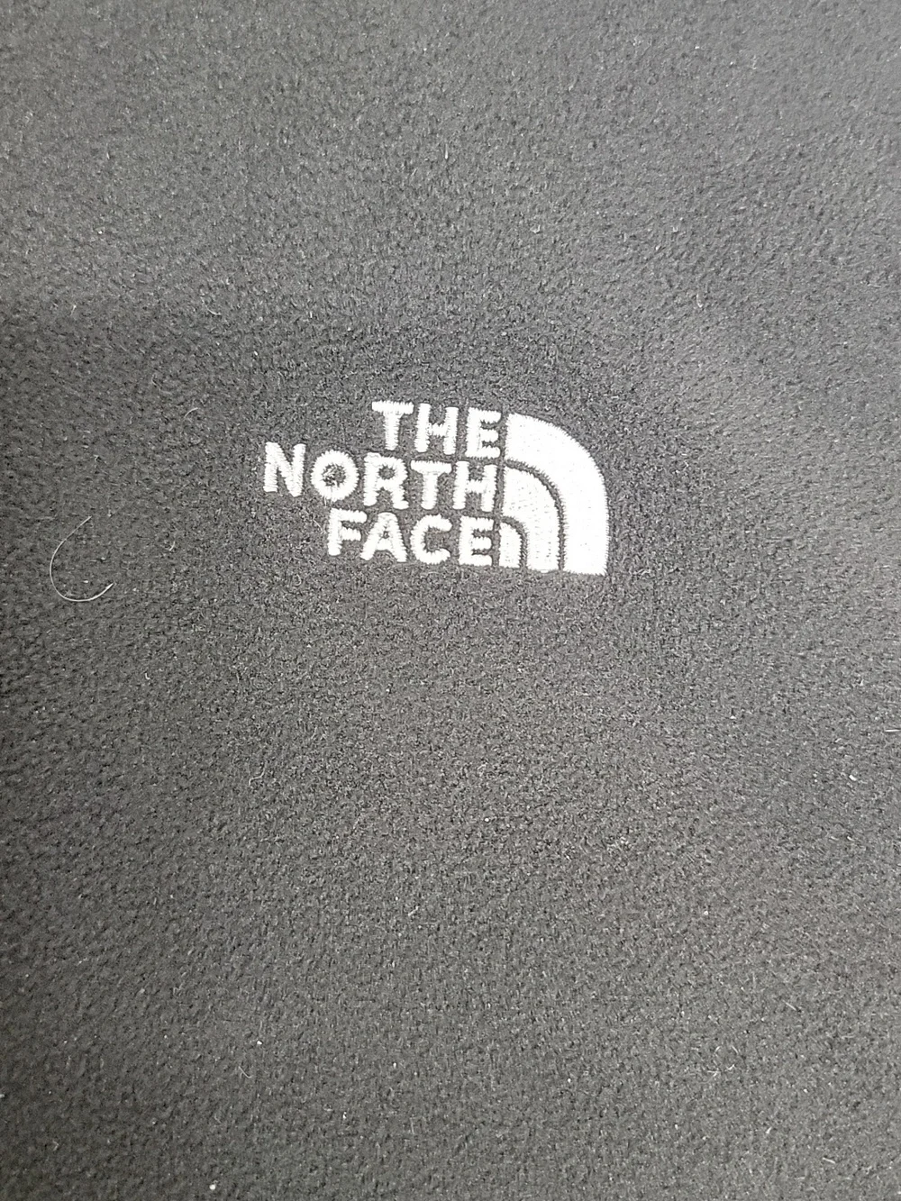 The North Face Black Full-Zip Fleece Jacket with White Logo Mens LARGE